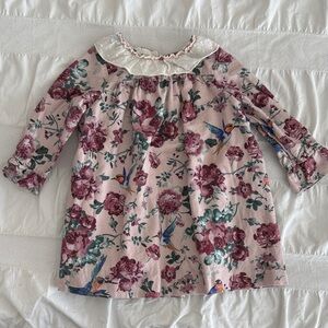 Floral Long Sleeve Kids Dress